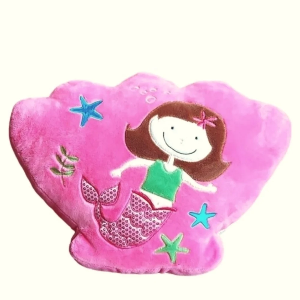 Mermaid Plush Cushion Pillow - hot pink
